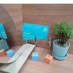 원목큐브 쇼클립 메모홀더