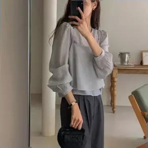 가을상의 여성 뷔스티에 긴팔 탑 투피스 T N 0 76 패션티셔츠 간절기상의 여성상의 여자티셔츠