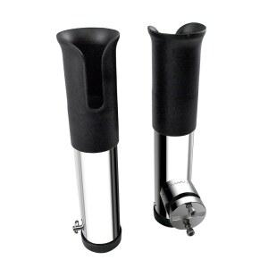 모지에이트, 낚싯대 홀더에 2Pcs 스테인리스 클램프, 316 토너먼트 스타일 휴대용 랙(블랙) 제작