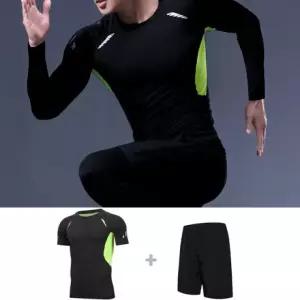 트레이닝복 2종세트 헬스 남자이너웨어 런닝 반바지 팬츠 반팔 축구쇼트 IS-S02