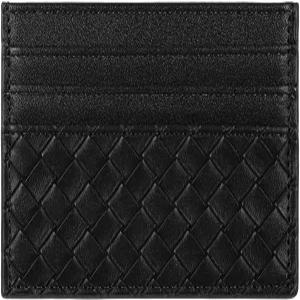 네아우오 미니멀리스트 지갑 6장 카드 슬롯 가죽 홀더 손으로 짠 신용 이탈리아 남성용 케이스 블랙