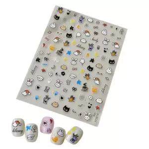 동물 캐릭터 네일 데코 스티커 아트 디자인