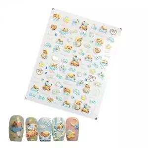 곰돌이 캐릭터 네일 장식 엠보 네일스티커 귀여운 손톱 꾸미기