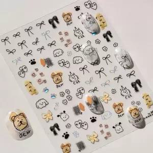 드로잉 리본 캐릭터 손톱 데코 네일스티커 아트 페인팅 디자인