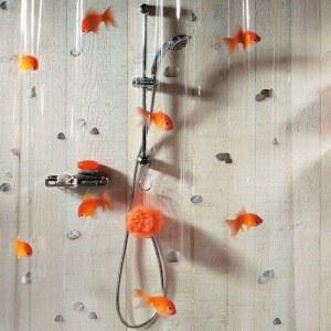 입체 방수 금붕어 커튼 화장실 가로180cmx높이200cm 투명 파티션 물고기