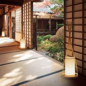 라탄 스탠드 거실 조명 무드등 대나무 인테리어 플로어