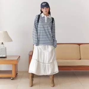 [마리끌레르](의정부점)밴딩 레이스 롱스커트(MAGASK01MWH)