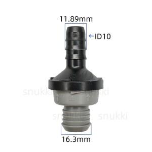 고품질 ID10 검정색 플라스틱 단방향 밸브 비 반환 공기 펌프 진공 체크 브레이크 부스터 1pc