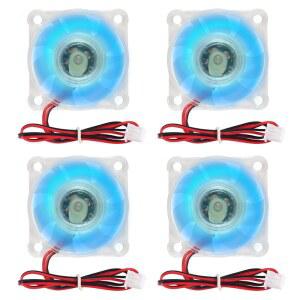 4PCS 쿨링 팬 12V 4010 40x40x10MM DC 브러시리스 40mm 블루 LED 쿨러 2핀 3D 프린터용