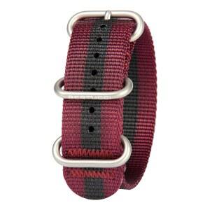 BERTUCCI DX3 활성 크림슨 시계 밴드 22MM B165 나일론 블랙 스트라이프