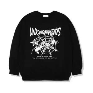 스파이더 SPYDER UNION GARMENTS 기모안감 오버핏 맨투맨 티셔츠 블랙 65123GAM11-3 467310