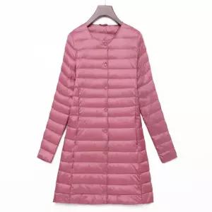 여성패딩 슬림 하프기장 이너 브이넥 노카라 크로스 점퍼 심쿵직구