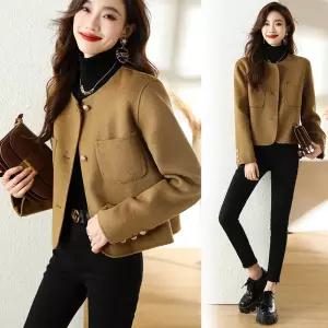 여성자켓 양면 울 코트 숏 봄 핸드메이드 봉제 캐시미어 심쿵직구