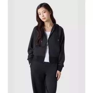 르꼬끄 LECOQ 여성 루즈핏 모달 멜로우 후드 집업 - 블랙(QQ422OFTO1) QQ422OFTO1_BLK0 465387