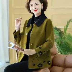 여성자켓 중장년 빅사이즈 니트 코트 엄마룩 가디건 심쿵직구