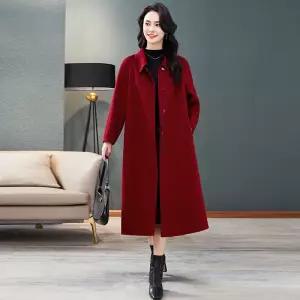 여성코트 양면 캐시미어 울 롱 망토형 핸드메이드 모직 코트 러쉬 심쿵직구