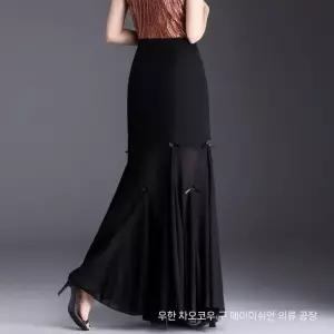 팔콘 여성 스커트 치마 롱 블랙 머메이드 봄여름 랩 슬림핏 KKE1