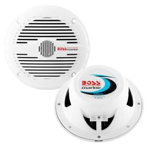 BOSS 오디오 시스템 MR50W 5.25인치 해상 스테레오 보트 스피커 - 150와트(페어), 2방향, 풀레인지, 동축, 방풍, 쌍으로 판매됨