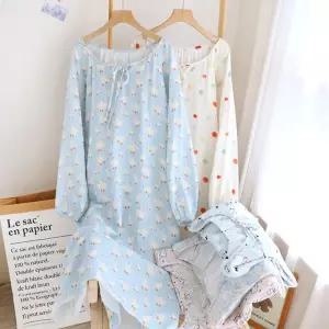 빅사이즈 오리 루즈핏 긴팔 롱 홈웨어 원피스 잠옷