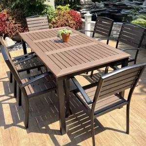 야외테이블세트 카페 업소용 6인용 테이블 사각 철제 테라스