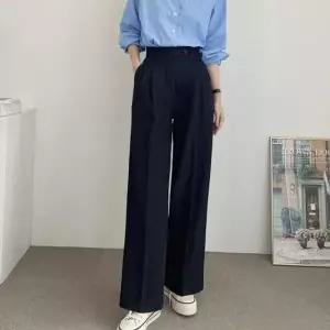 [에이치플러스몰]bns 엘리시안 와이드비조벨트 슬랙스 여성바지 와이드팬츠