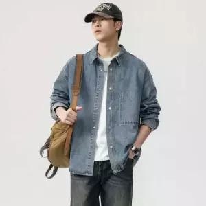 청자켓 스타일 루즈핏 캐주얼 데님 셔츠 재킷 트러커