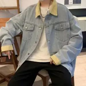 남성 간절기 패션 카라 골덴 포인트 데님 자켓 점퍼