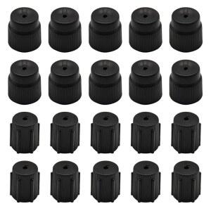 플라이린 20Pcs R134a A/C 밸브 코어 캡, 에어컨 서비스 AC 시스템 충전 포트 커버 13mm 및 16mm, 차량용 수리 냉매 키트, 로우사이드 하이사이드 10세트