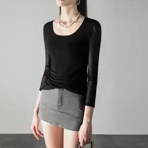 여성티셔츠 봄 소프트 망사 상의 댄스 요가 통기 긴팔 고탄력 이너 니트 심쿵해외구매