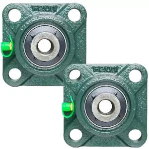 2팩 UCF201-8 베개 블록 베어링 - 사각 플랜지 장착 1/2인치 보어가 있는 강철 자체 정렬 견고한 주철