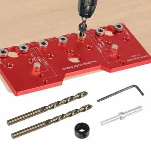 알루미늄 합금 선반 핀 지그 드릴링 가이드 정밀한 캐비닛 장착 템플릿 32mm 간격 목공 도구 1/4 인치