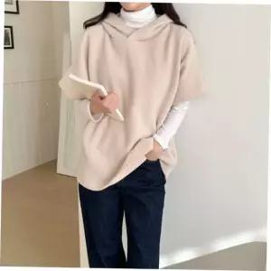 후드 니트 루즈핏 무지니트 골지 LL-T131