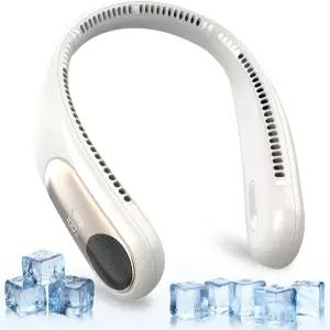 휴대용 목 선풍기 개인 착용형 무검 LED 디스플레이 4단 6000mAh USB 충전식 360 강냉각 바람 핸즈프리