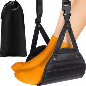 여행을 위한 조정 가능한 발 해먹 자동차 비행기 휴식 사무실 교수형 간단한 다리 지지대 패드