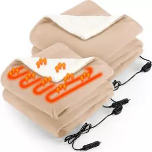 헌밍레 2팩 난방 차량 담요 12볼트 3 레벨 60인치 X 43인치 전기 온도 조절 가능한 휴대용 SUV RV 캠핑