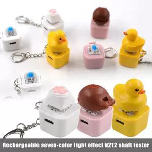 키캡 스타일 귀여운 작은 노란색 오리 키체인 기계식 키보드용 개성 체리 MX 축 3D 디자인