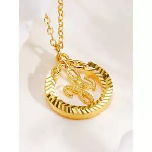 오벨리 24K 순금 랭클 에이치 목걸이 컷팅 이니셜 H 펜던트 금목걸이 4g