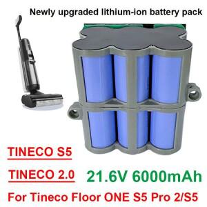 신형 21.6V 6000mAh 교체용 배터리 티네코 FLOOR ONE 2.0 S5 PRO 2 스마트 스팀 바닥 청소기 액세서리 부품