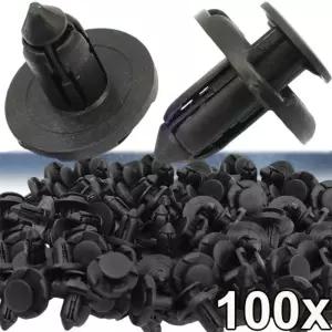 자동차 8mm 구멍 플라스틱 리벳 패스너 푸시 클립 블랙 도어 트림 패널 리테이너 액세서리