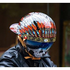 스냅백헬멧 오토바이 바이크 스쿠터 여름 클래식 헬멧 하이바 할리 슈퍼커브 반모