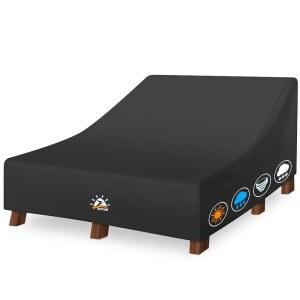 제툼 더블 체이스 라운지 커버 - 야외 의자 방수, 풀 의자용 600D 헤비 듀티 페이드 저항 파티오 시트 커버, 잔디 벤치 가구 84 x 55 32 인치