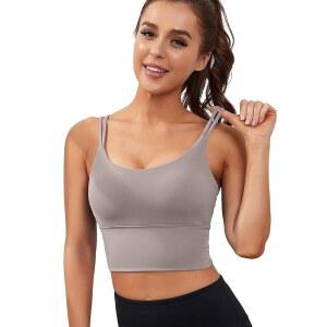 여성 에버리시 스포츠 브라 하이 서포트 롱라인 운동 탱크 탑 스트래피 요가 패딩 크롭탑 내장