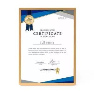 [셀러에이드]탁상용 상장액자 A4 골드 수료증액자 허가증액자