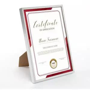 [셀러에이드]탁상용 상장액자 A4 실버 수료증액자 허가증액자