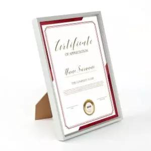 [셀러에이드]탁상용 상장액자 A4 실버 벽걸이 수료증액자