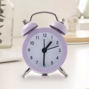 [셀러에이드]미니 탁상시계 퍼플 2p 자명종 미니자명종
