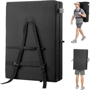 VEVOR 볼더링 크래시 패드 조절 가능한 백팩 스트랩과 손잡이가 있는 접이식 암벽 등반 실내 및 실외