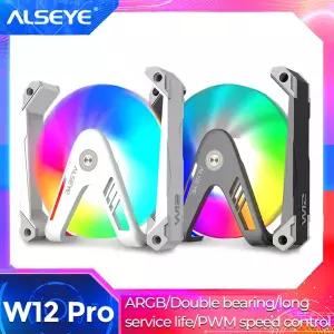 ALSEYE W12-pro PC 케이스 팬 120mm 알루미늄 합금 소재 듀얼 볼 베어링 PC 냉각 팬 PWM 5V 3Pin ARGB DC 1