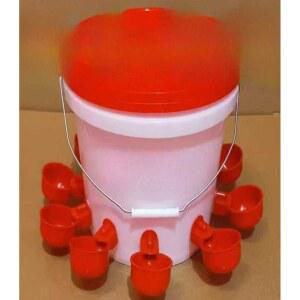 닭물통 급수통 음수대 거위 그릇 구멍 오리 자동 7개 물통 닭모이통 10L