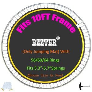 Bzzter 트램펄린 교체 매트 10피트 프레임 길이 재조정 8줄의 스티칭 w스프링 도구 장갑으로 더 지속됩니다